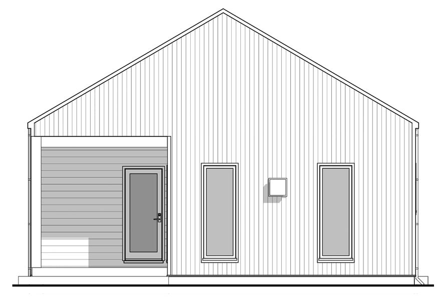 Home Plan Front Elevation of this 1-Bedroom,584 Sq Ft Plan -211-1018