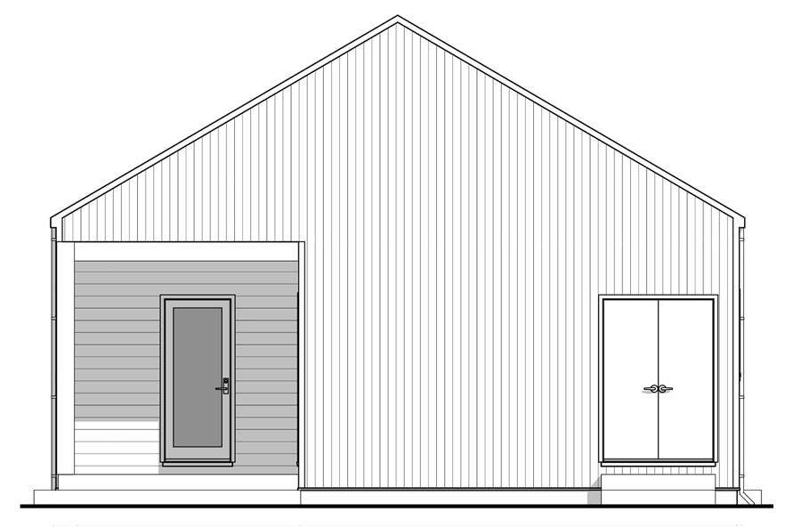 Home Plan Rear Elevation of this 1-Bedroom,584 Sq Ft Plan -211-1018