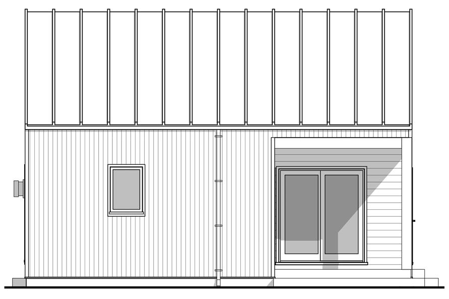 Home Plan Right Elevation of this 1-Bedroom,584 Sq Ft Plan -211-1018