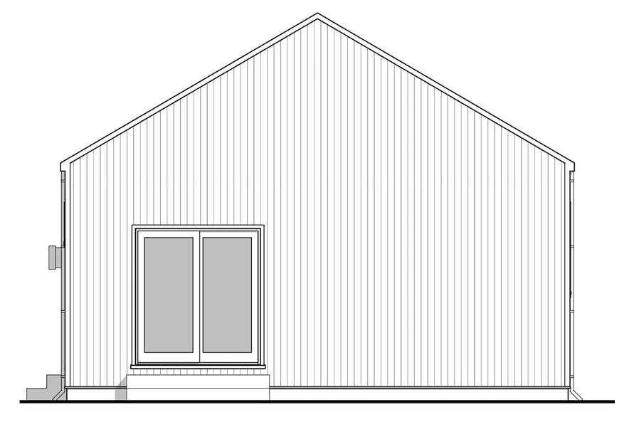 Home Plan Rear Elevation of this 2-Bedroom,900 Sq Ft Plan -211-1022