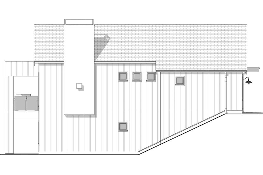 Home Plan Left Elevation of this 3-Bedroom,2077 Sq Ft Plan -211-1034