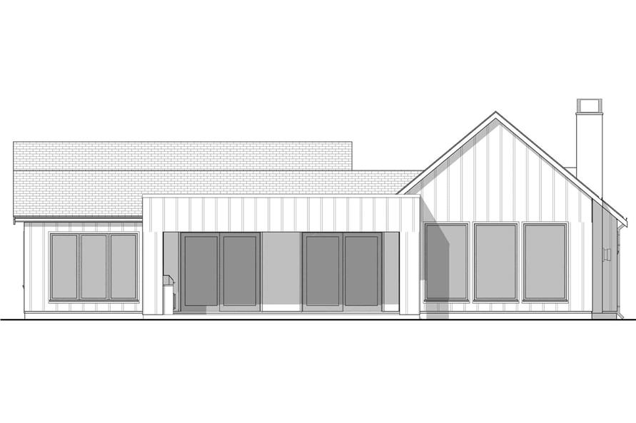 Home Plan Rear Elevation of this 3-Bedroom,2077 Sq Ft Plan -211-1034