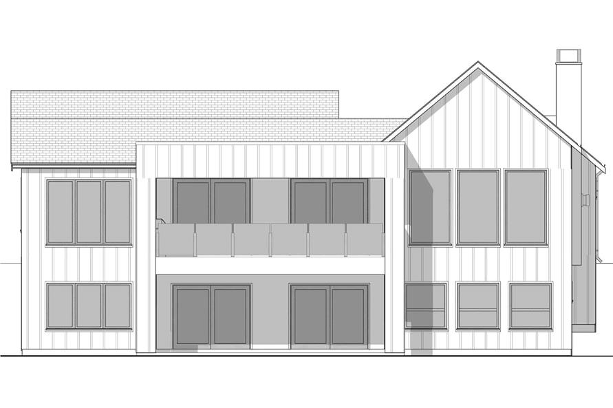 Home Plan Rear Elevation of this 3-Bedroom,2077 Sq Ft Plan -211-1034