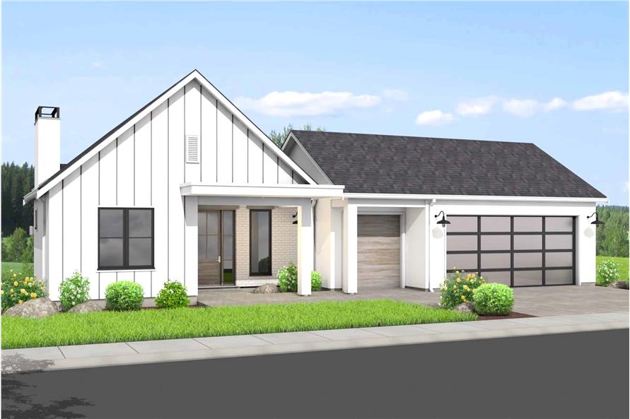 2-4 Bedroom, 1795 - 3077 Sq Ft Contemporary Home Plan - 211-1034 - Main Exterior