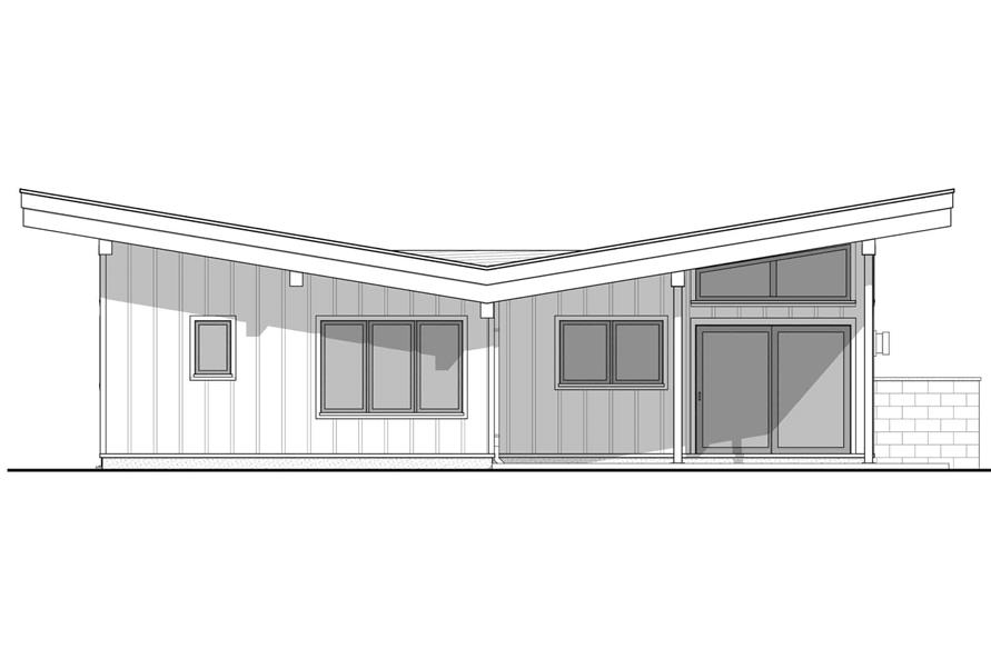 Home Plan Rear Elevation of this 2-Bedroom,1488 Sq Ft Plan -211-1040