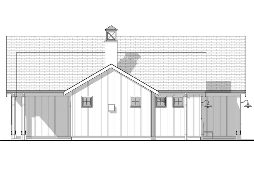 Home Plan Left Elevation of this 2-Bedroom,1200 Sq Ft Plan -211-1045