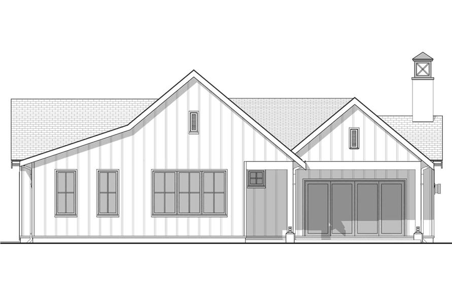 Home Plan Rear Elevation of this 2-Bedroom,1200 Sq Ft Plan -211-1045