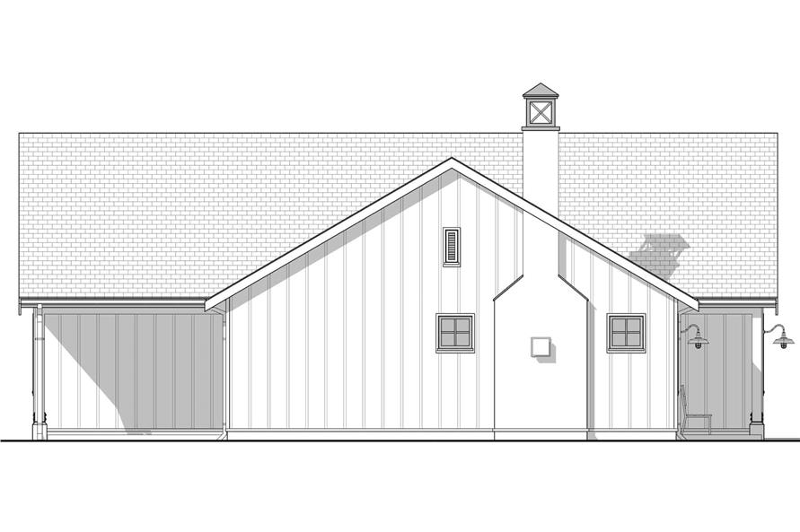 Home Plan Left Elevation of this 2-Bedroom,1300 Sq Ft Plan -211-1046