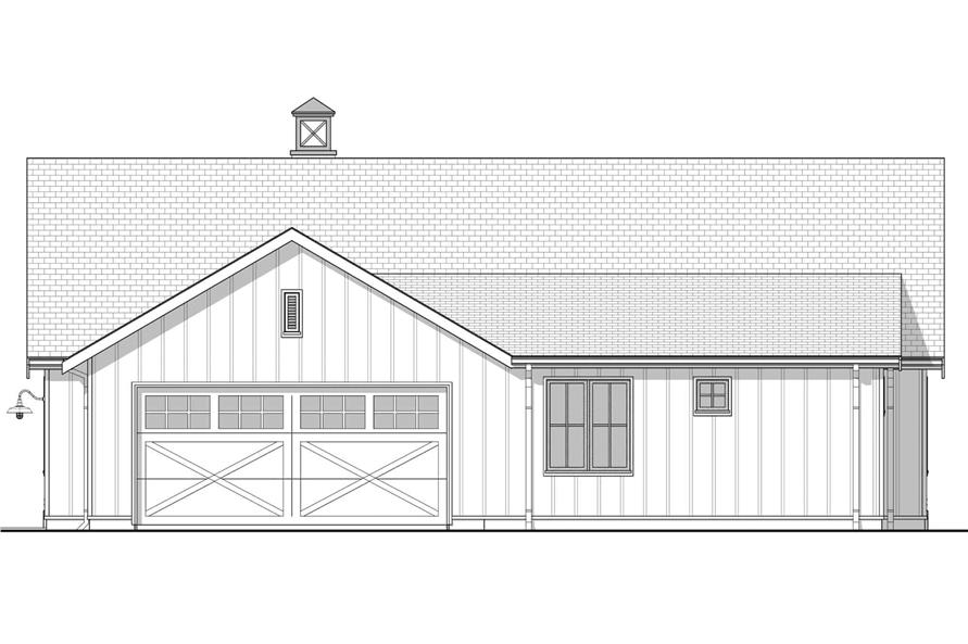 Home Plan Right Elevation of this 2-Bedroom,1300 Sq Ft Plan -211-1046