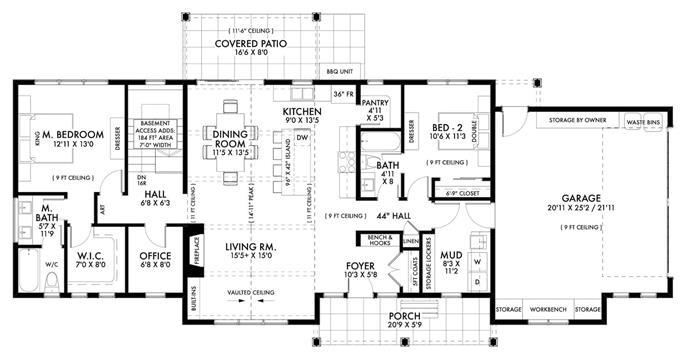 ranch style floor plans with basement