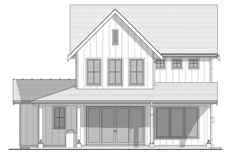 Home Plan Rear Elevation of this 4-Bedroom,2272 Sq Ft Plan -211-1066