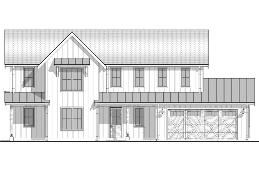 Home Plan Front Elevation of this 5-Bedroom,2995 Sq Ft Plan -211-1067