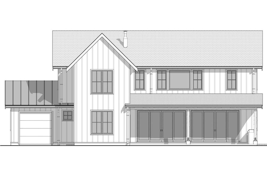 Home Plan Rear Elevation of this 5-Bedroom,2995 Sq Ft Plan -211-1067