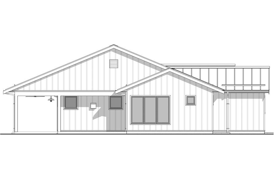 Home Plan Rear Elevation of this 4-Bedroom,1801 Sq Ft Plan -211-1069