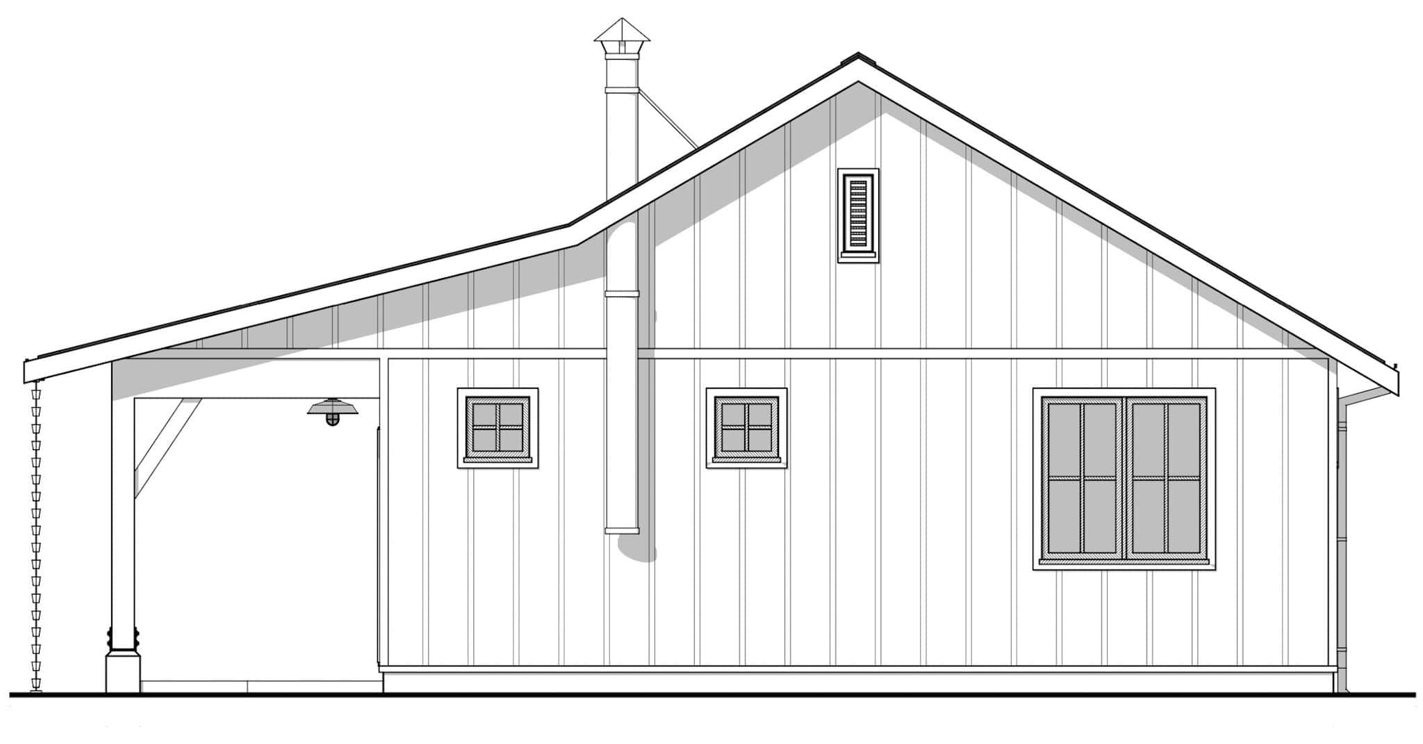 Farmhouse Home Plan - 1 Bedrms, 1 Baths - 672 Sq Ft - #211-1070