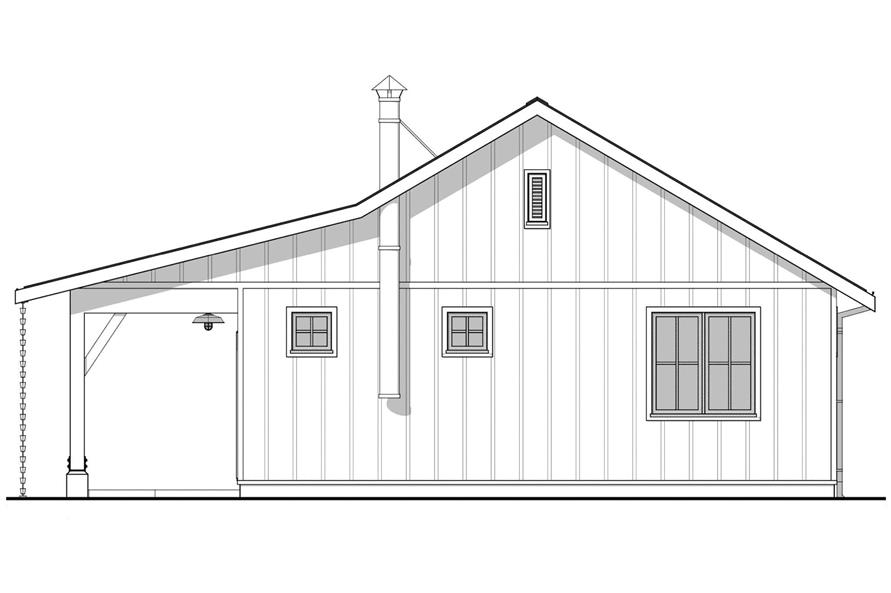 Home Plan Right Elevation of this 1-Bedroom,672 Sq Ft Plan -211-1070