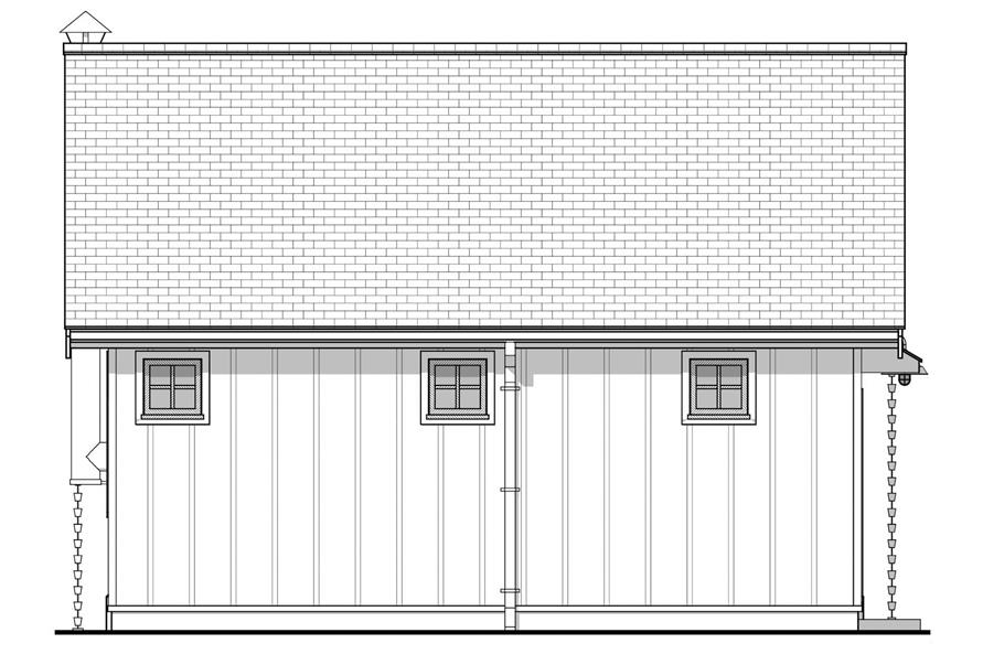 Home Plan Rear Elevation of this 1-Bedroom,672 Sq Ft Plan -211-1070