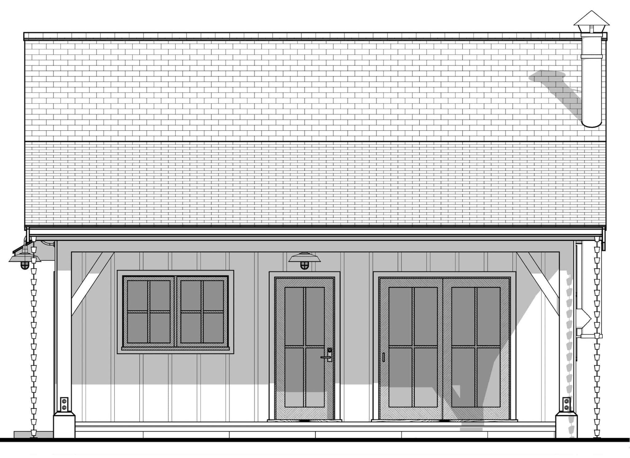 Farmhouse Home Plan - 1 Bedrms, 1 Baths - 672 Sq Ft - #211-1070