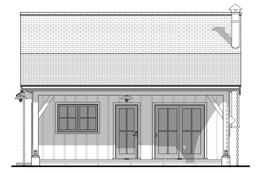 Home Plan Front Elevation of this 1-Bedroom,672 Sq Ft Plan -211-1070