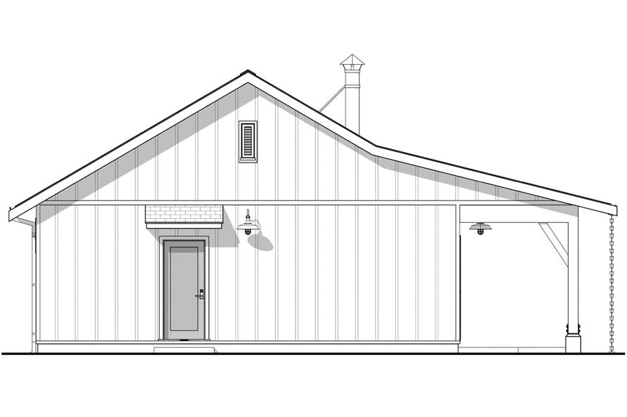 Home Plan Left Elevation of this 1-Bedroom,672 Sq Ft Plan -211-1070