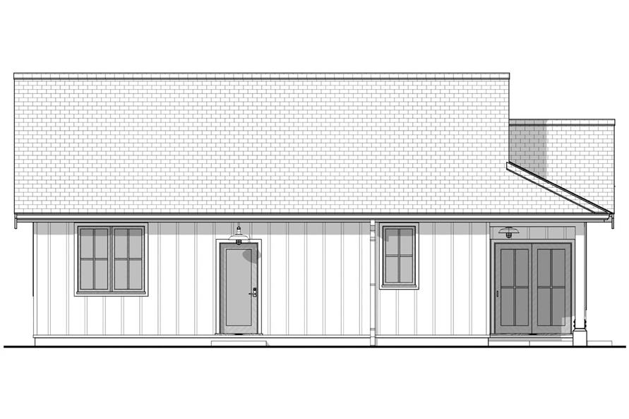 Home Plan Left Elevation of this 2-Bedroom,897 Sq Ft Plan -211-1071