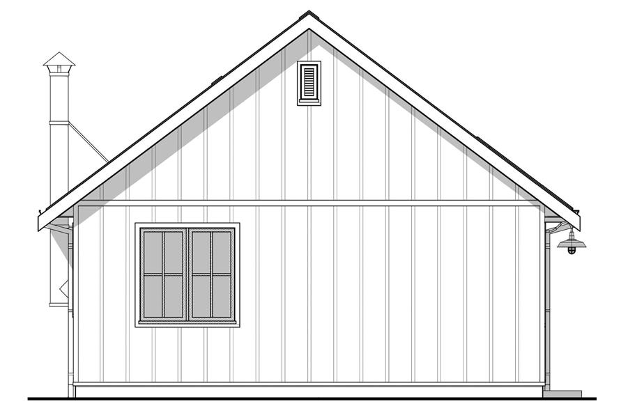 Home Plan Rear Elevation of this 2-Bedroom,897 Sq Ft Plan -211-1071