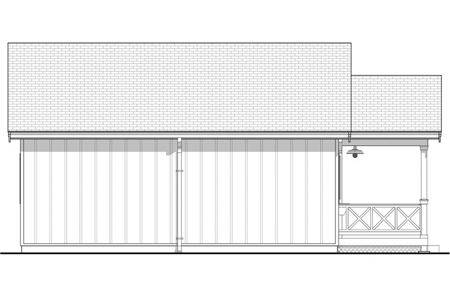 Home Plan Left Elevation of this 2-Bedroom,784 Sq Ft Plan -211-1074