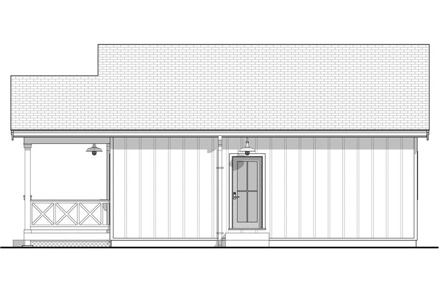 Home Plan Right Elevation of this 2-Bedroom,784 Sq Ft Plan -211-1074