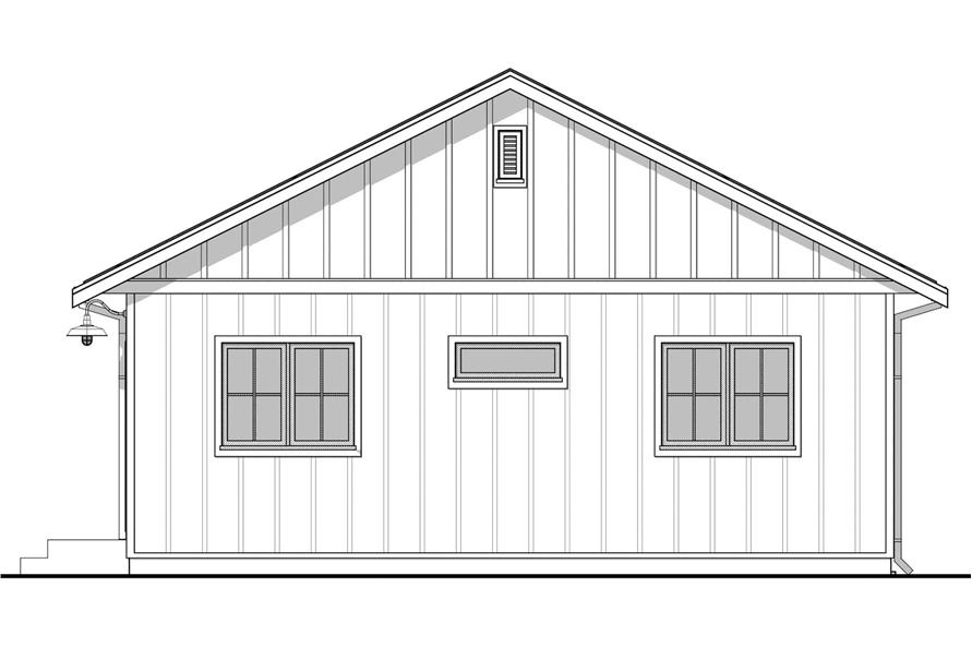 Home Plan Rear Elevation of this 2-Bedroom,784 Sq Ft Plan -211-1074