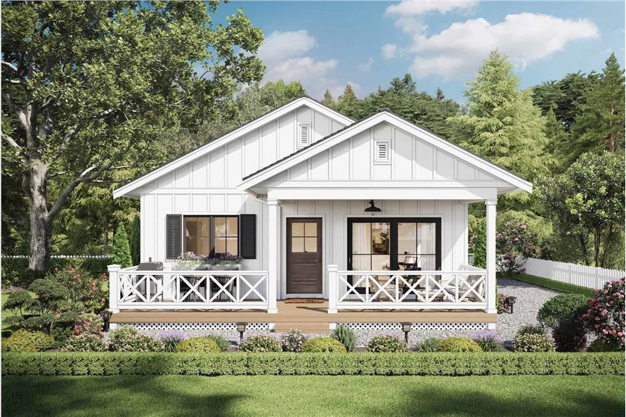 Farmhouse House Plan - 2 Bedrms, 1 Baths - 784 Sq Ft - #211-1074