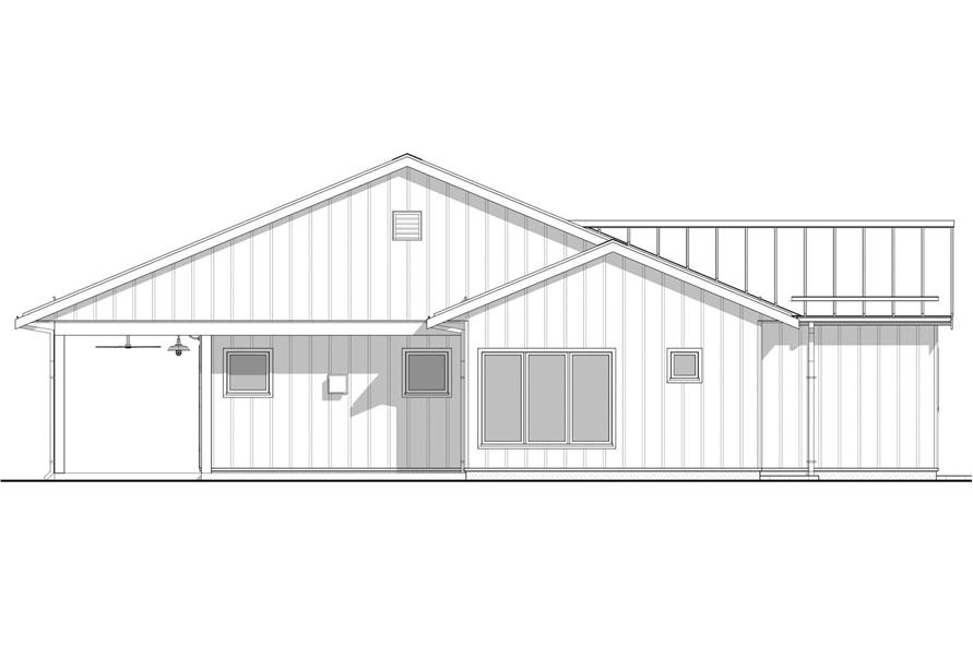 Home Plan Rear Elevation of this 4-Bedroom,1943 Sq Ft Plan -211-1078