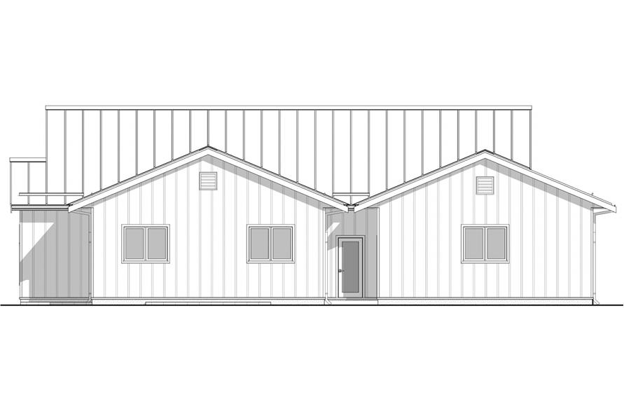 Home Plan Left Elevation of this 4-Bedroom,1943 Sq Ft Plan -211-1078