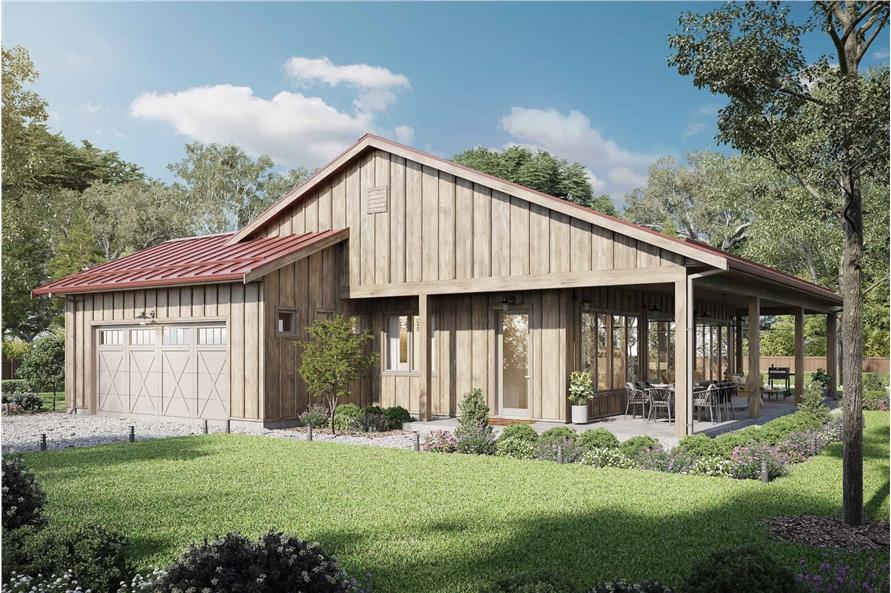 Barndominium Home Plan - 4 Bedrms, 2 Baths - 1943 Sq Ft - #211-1078