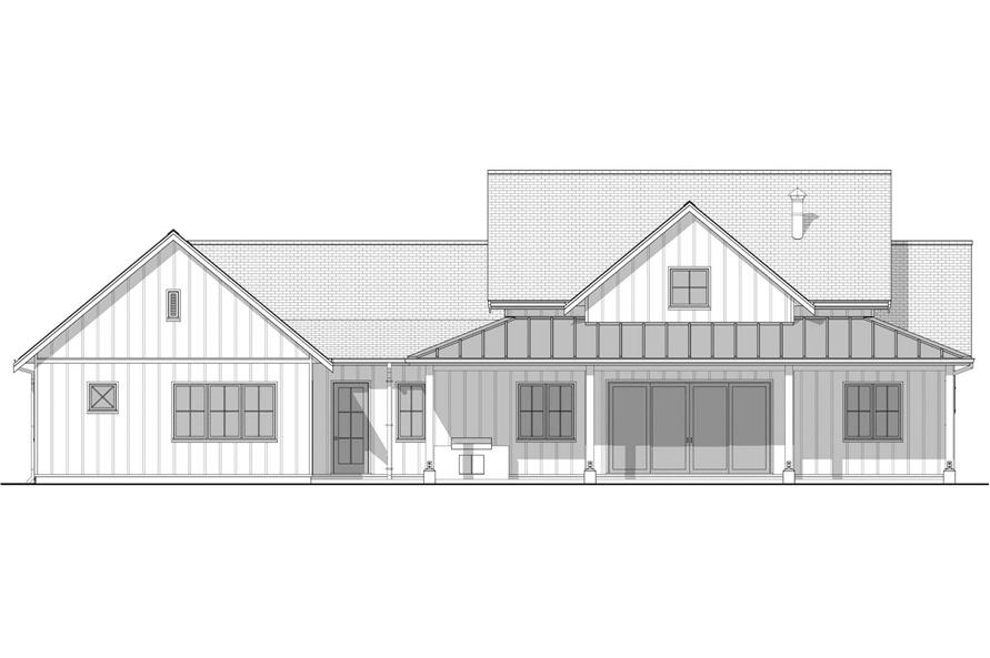 Home Plan Rear Elevation of this 3-Bedroom,2516 Sq Ft Plan -211-1079