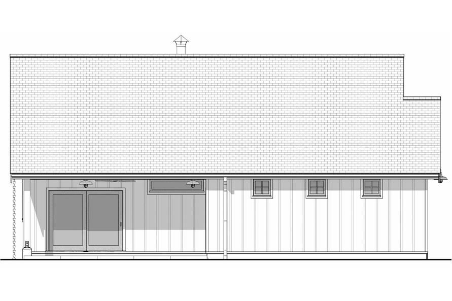 Home Plan Rear Elevation of this 2-Bedroom,1000 Sq Ft Plan -211-1086