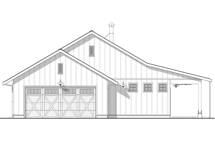 Home Plan Left Elevation of this 2-Bedroom,1000 Sq Ft Plan -211-1086