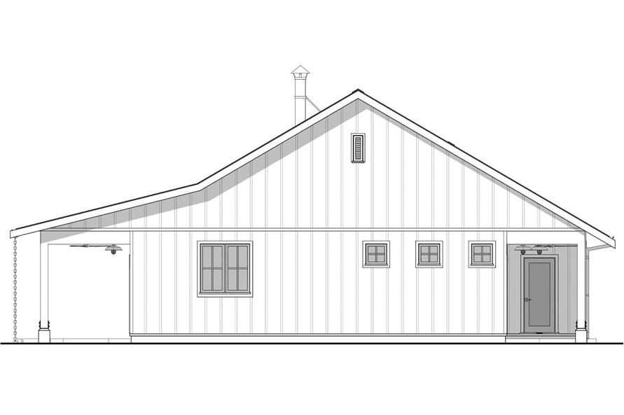 Home Plan Right Elevation of this 2-Bedroom,1000 Sq Ft Plan -211-1086