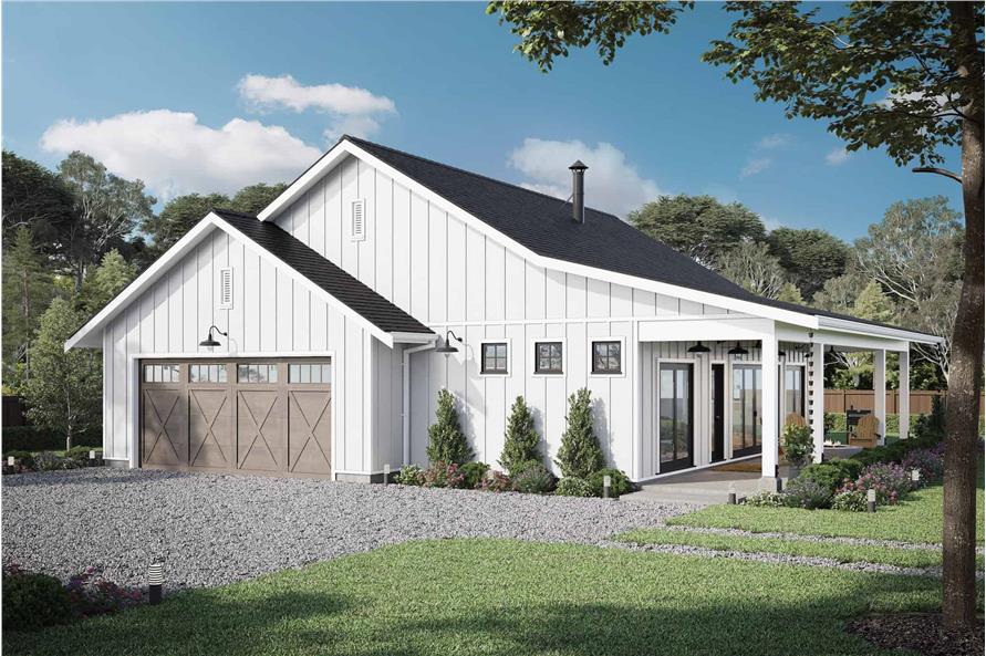 Modern Farmhouse Floor Plan - 2 Bedrms, 2 Baths - 1000 Sq Ft - #211-1086