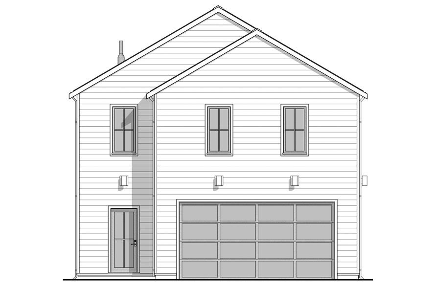 Home Plan Front Elevation of this 2-Bedroom,795 Sq Ft Plan -211-1087