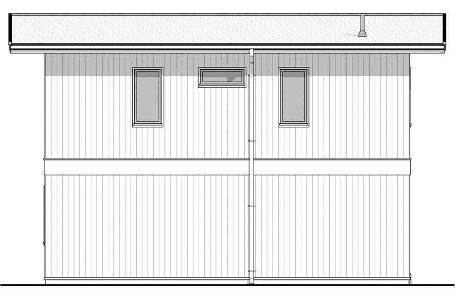 Home Plan Rear Elevation of this 2-Bedroom,799 Sq Ft Plan -211-1088