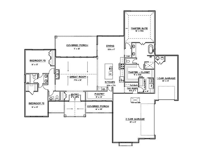 Modern Farmhouse Home Plan - 3 Bedrms, 2.5 Baths - 2205 Sq Ft - #212-1011