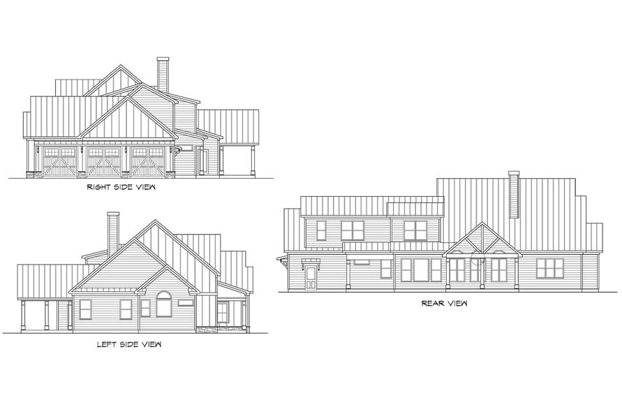 Home Plan Rear Elevation of this 3-Bedroom,2981 Sq Ft Plan -213-1003