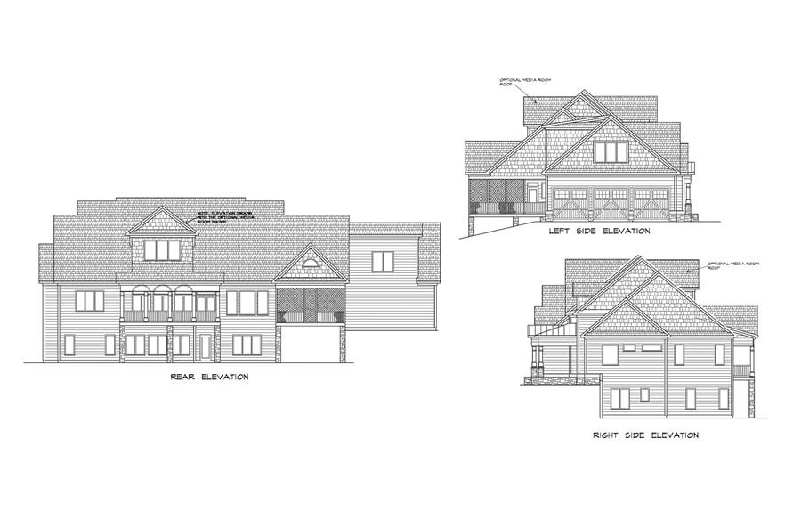 Home Plan Rear Elevation of this 4-Bedroom,3277 Sq Ft Plan -213-1012
