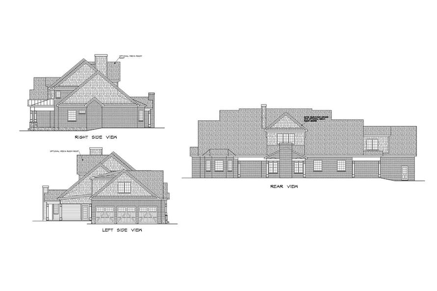 Home Plan Rear Elevation of this 4-Bedroom,3653 Sq Ft Plan -213-1013