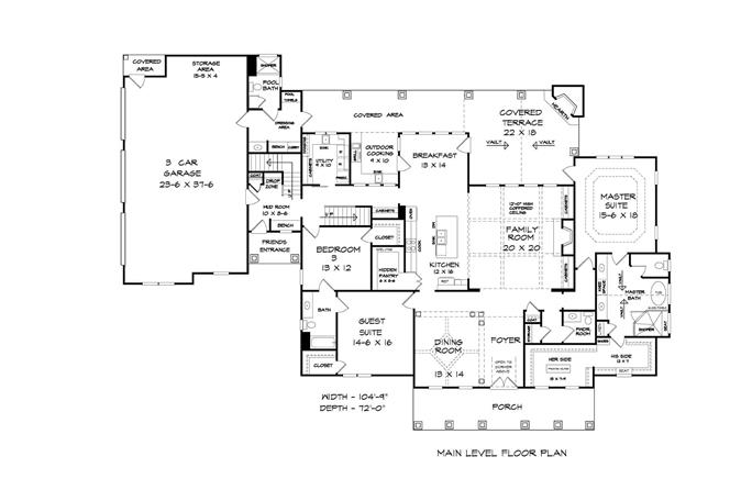 Craftsman Floor Plan - 4 Bedrms, 4.5 Baths - 4095 Sq Ft - #213-1020