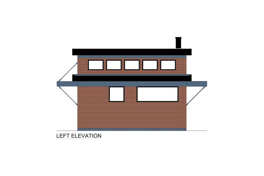 Home Plan Left Elevation of this 1-Bedroom,651 Sq Ft Plan -216-1000