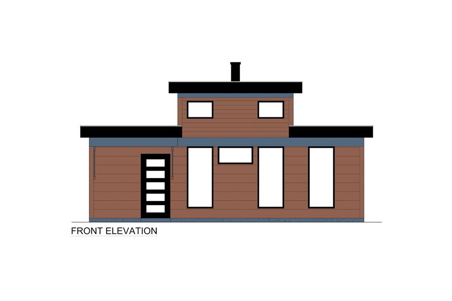 Home Plan Front Elevation of this 1-Bedroom,651 Sq Ft Plan -216-1000