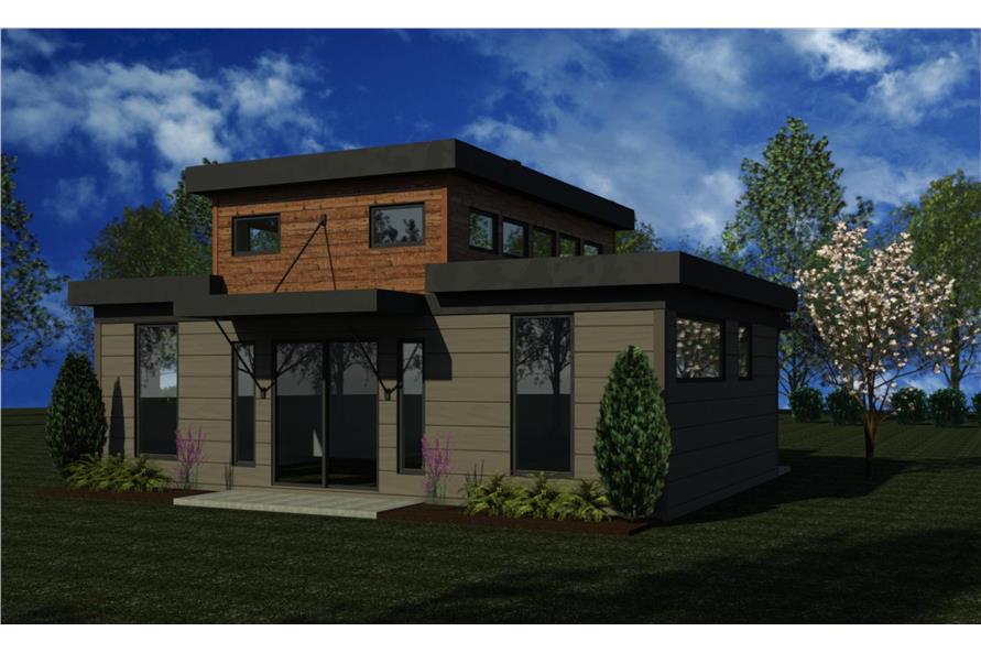 Rear View of this 1-Bedroom,651 Sq Ft Plan -216-1000