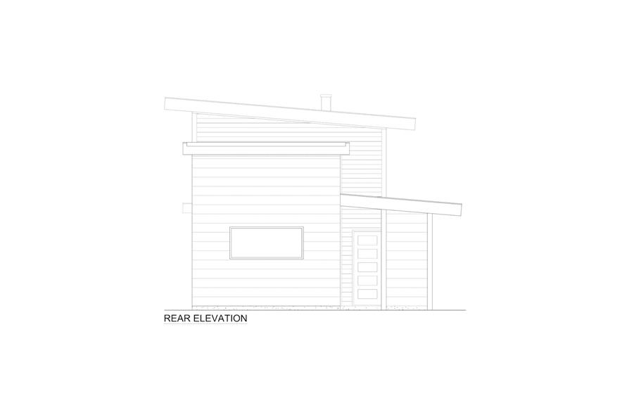 Home Plan Rear Elevation of this 1-Bedroom,665 Sq Ft Plan -216-1002