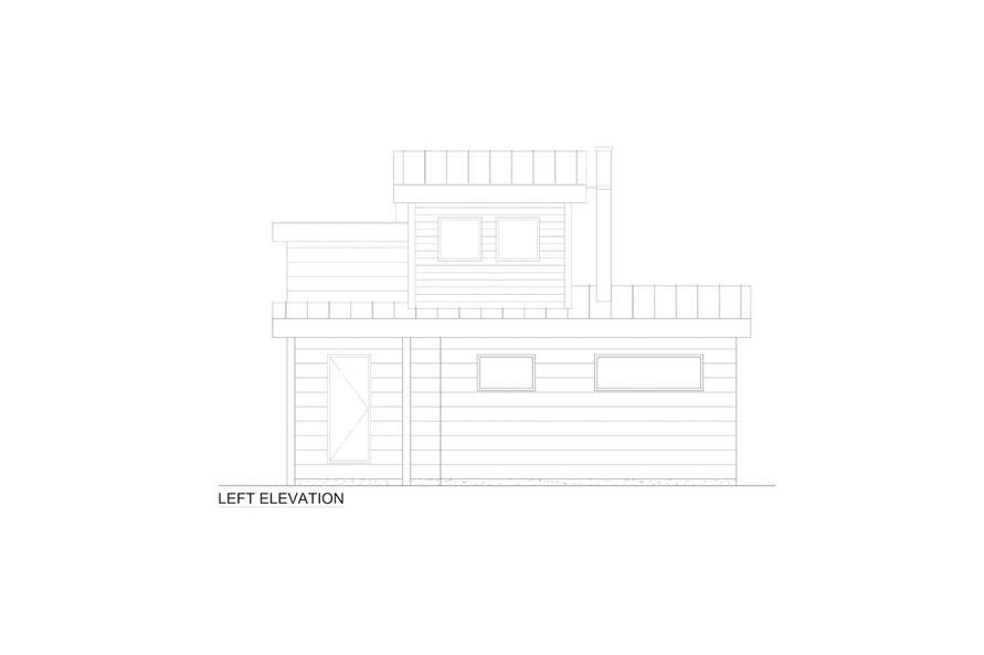 Home Plan Left Elevation of this 1-Bedroom,665 Sq Ft Plan -216-1002